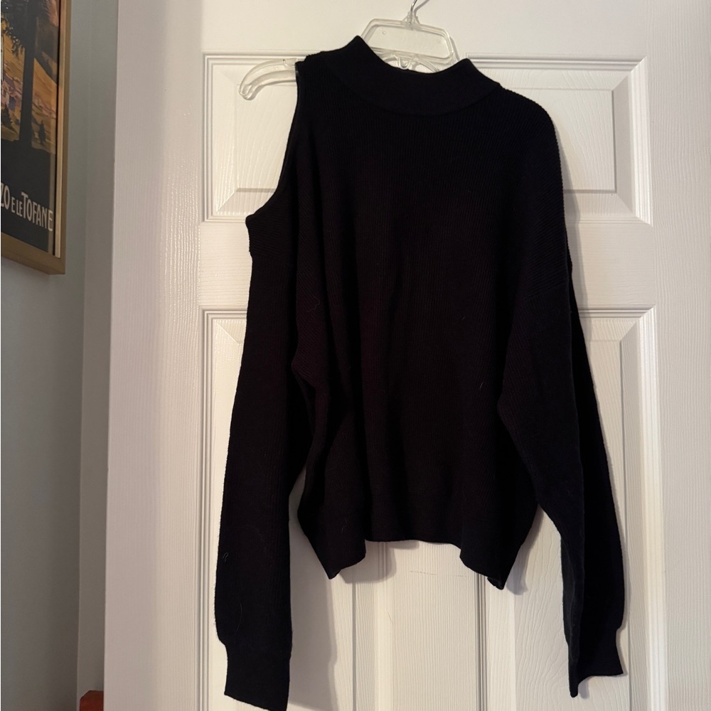 Anthropologie One Side, Off-the-Shoulder Black Sweater